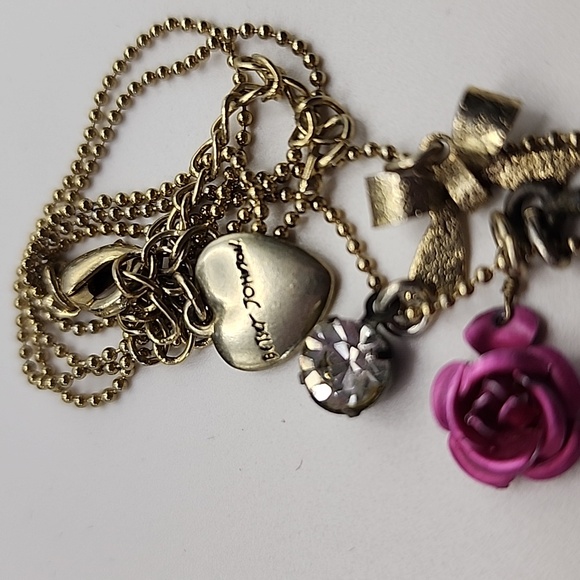 Gold Tone Eiffel Tower Charm Necklace Betsey Johnson - Picture 4 of 10